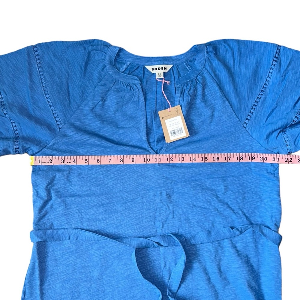 Boden Trim Detail Blue Cotton Jersey Dress 12R - Picture 4 of 6
